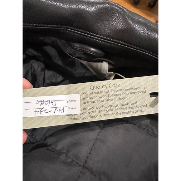 Hudson Faux Leather Black Jacket Small NWT Sample Piece Biker Jacket Moto Detail - Picture 13 of 13